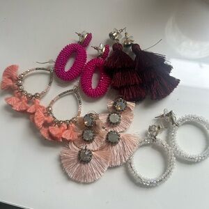 Arrangements of costume jewelry (Jcrew and Loft earrings )